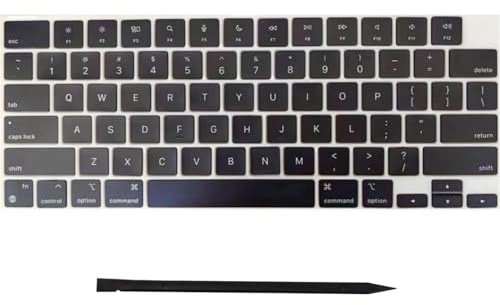 Teclas de teclado de repuesto para laptop MacBook Pro/Air Retina 13.6/14/15/16 pulgadas M2/M3 Pro modelo A2681 A3113 A2941 A3114 A2779 A2780 A2918 A2992 A2991 2022 -2024 Año (negro)