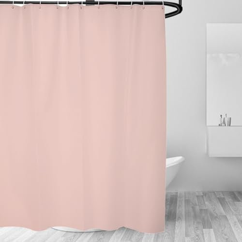 Whoiy Duschvorhänge 80 cm Breit Anti Schimmel, Badvorhang peva Einfarbig Wasserdicht Shower Curtains Hellrosa für Badewanne und Dusche mit Duschvorhangringe 80 x 180 cm