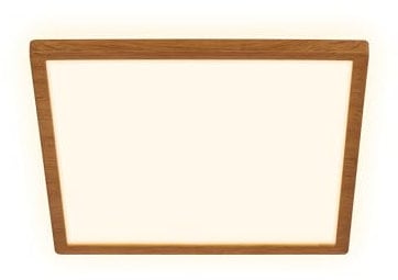 BRILONER - LED Deckenlampe mit indirektem Licht, flach, warmweißes Licht, Lampe, Deckenleuchte, Wohnzimmerlampe, LED Panel, Küchenlampe, Schlafzimmerlampe, 29x29x3 cm, Holzrahmen