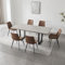 jiexi Esstisch Mit 4-8 Stühlen Set, Esszimmertisch Ausziehbar, Tisch Esszimmer, Essgruppe Mit 4-8 Stühle, MDF-Platten Holztisch Geeignet Für Wohnzimmer, Küche(130-170cm Tisch + 6 braune Stühle)