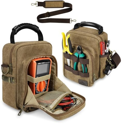 ARCFOX Edc Taschen-Organizer mit Schultergurt, Utility Edc Tasche, Elektriker-Werkzeugtasche für Fluke 117/116/115/114 Digital-Multimeter, Molle-Tasche mit Reißverschlusstaschen (nur Tasche)