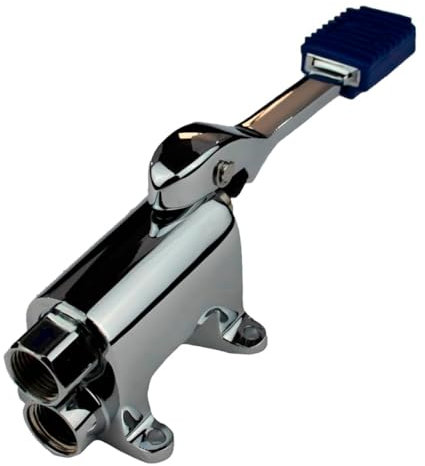 Repuesto Técnico | Grifo Pedal Simple para Cocina Industrial y Hostelería | Control de Caudal sin Contacto | Para Agua Fría o Caliente | Pedal Antideslizante con Regulación por Presión