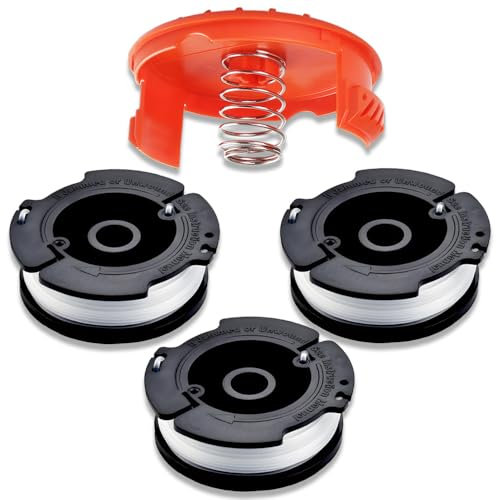 1 Capuchons de bobine+3 Bobine+1 ressort,Compatible avec Black & Decker Grass Trimmer Remplacez AF-100 ST5530-GB GLC3630L20-GB STC1820PC-GB BESTA530-GB BESTA525-GB