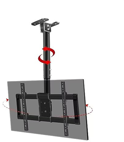 WOTZOV Ceiling TV Mount Stand - Adjustable Ceiling TV Mount Bracket, LCD TV 360 Degree Rotating Frame Stand, Ceiling TV Mount Fits 37-85inch TVs, 600x400mm, with Loading 176 Lbs