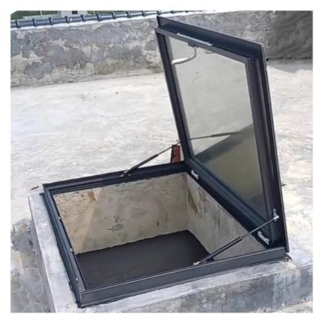 LXBAMKEA Salida Ventana Cubierta De Pozo, Tragaluces Y Ventanas para Tejados, Ático Pasillo Terraza Acristalada Escalera Garaje Tragaluces Sótano Iluminación Natural Ventana(2.62x2.95ft/80x90cm)