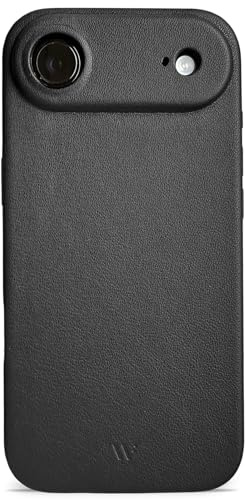 WIIUKA Hülle für iPhone Air, Leder aus Deutschland, Lederhülle extra Dünn, Premium Handyhülle, Case, Qi, skiin, Schwarz