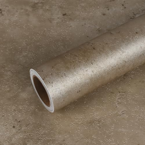 VEELIKE Tapete Betonoptik Braun Rostige Metalle Beton Tapete Selbstklebend Vintage Vinyl Industrial Deko Folie für Arbeitsplatte Küche Wasserfest Wohnzimmer Mustertapete Schlafzimmer 60cm × 300cm