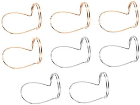 SECFOU 8Pcs Ultra-thin Bass Finger Picks with Thumb and Finger Ring Design Lightweight Metal Guitar Plectrums for Banjo Mandolin Mandolin Comfortable Fit for String Instrumentalists