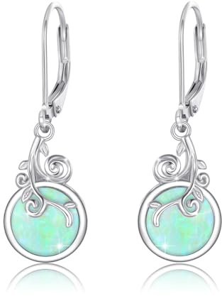 REDSUN Mondstein Tropfen Ohrringe 925 Sterling Silber Damen Keltischer Schmuck Leverback Mondstein/Türkis/Opal Hypoallergen Elegante Hängende Ohrringe Geschenk für Freundin Frau Mutter Geburtstag