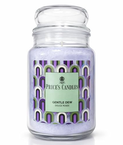 Price’s Candles Gentle Dew - Große Duftkerze im Glas mit Deckel 560 g | Bis zu 130 Stunden Brenndauer | Kamille & Morgentau | Frischer Raumduft | Geschenkkerze für Frauen und Männer