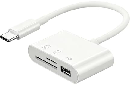 Lector de Tarjetas SD, Adaptador de Tarjetas SD iPhone USB C, Lector de Tarjetas de Memoria Micro SD TF Compatible Light-Ning Tipo C, Lector SD para Smartphone, Tablet y Ordenador