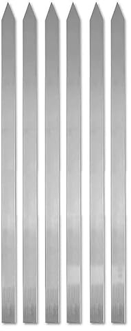 UK Sellr Premium Stainless Steel BBQ Skewers, 24 x 1 Wide, Flat Turkish Kabab Skewers, Pack of 5