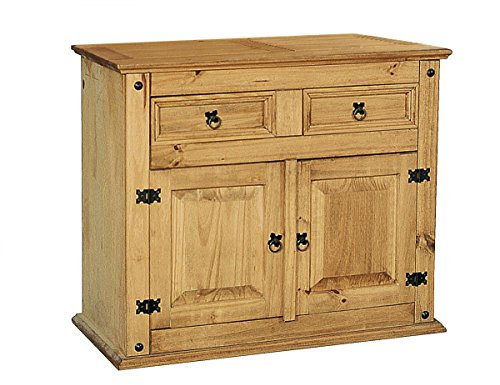 Corona Buffet 2 Doors & 2 Draws, Buffet Sideboard With 2 Doors And 2 Drawers, Large Buffet Unit, Oak Tea Table, Thick Oak Top, 920W x 440D x 840H, Hallway/Dining/Living Room Furniture