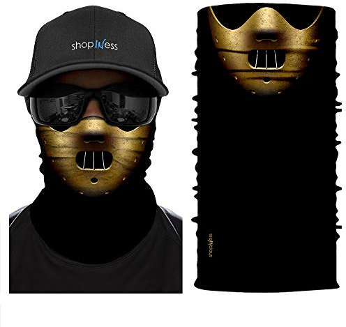 ShopINess Unisex Schlauchschal Halswärmer Neckwarmer Multifunktions schlauchtuch für Motorrad Bikes Sport Festival Halloween Karneval - Hannibal Lecter