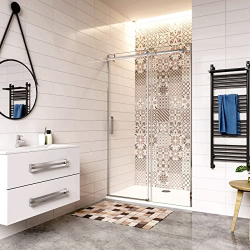 AICA Box Doccia Porta per Doccia Scorrevole Nicchia Apertura Anticalcare Vetro Temperato 8mm 135x195cm