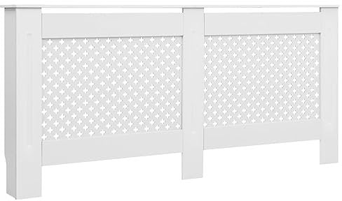 vidaXL Cache-radiateur, Couvercle de Radiateur, Housse de Radiateur Salon Salle de Séjour Maison Intérieur, Blanc 172x19x81,5 cm MDF