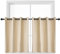 YGO Living Room Blackout Valance Decoration Curtain Panels Privacy Protected Noise Reduce Tiers for Window Dressing Room Darkening 52 Wide x 24 Long per Panel Beige 2 Pcs