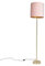 Qazqa - Modern Romantische Stehlampe Messing mit rosa Schirm 40 cm - Simplo I Wohnzimmer I Schlafzimmer - Textil Zylinder I Länglich - LED geeignet E27