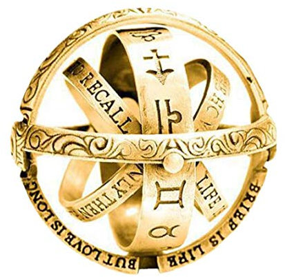 PiniceCore Astronomische Fingerringe Kugelring Kosmische Schmuck Geschenke Größe 6, Silber oder Gold, Weltraumthema, Ring