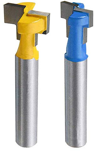 Eyech 1/4 Shank T-Slot Cutter Router Bit Steel Handle Woodworking Cutters For Power Tools- 3/8 & 1/2 Length