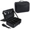 Joligrace Large Oxford Fabric Professional Makeup Bag with Removable Back Strap Cosmetic Case Beauty Box Hairdressing Tools Organiser Storage Box (Double Tiers Medium, Black)