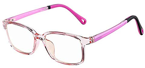 FOURCHEN Gafas de luz anti-azul para niños Gafas de computadora, protección UV Gafas antirreflejo Gafas de computadora Gafas de videojuegos para niños (clear pink)