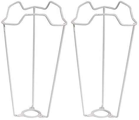 2 Pack - 9 White Metal Vintage Shade Carrier to Support Table & Floor Lampshade with Duplex Fitting | 29mm Hole | Fits BC SBC SES Type of Lampholders