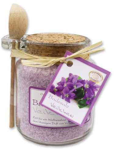Florex Badesalz Veilchen Glas mit Holzlöffel 300 g