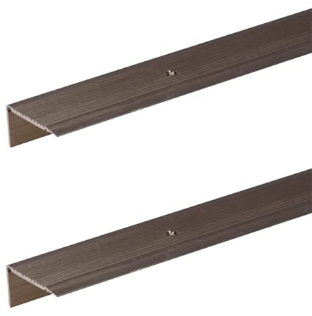 Alberts 499709 Treppenkanten-Schutzprofil | gebohrt | Aluminium, edelstahlfarbig eloxiert | 1000 x 43 x 23 mm | 2er Set