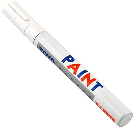 LondonExpress White Waterproof Tyre Marker Paint Pen for Bike & Car Tyres White Permanent Marker Suitable With Metal, Glass, Paper, Cardboard & Wood [ Pack Of 2 ]