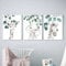 IBUKHSDGYIFH Safari Baby Zebra Giraffe Eukalyptus Tiere Wandkunst Leinwand Malerei Nordic Poster und Drucke Kindergarten Kind Babyzimmer Dekoration Ungerahmt-30x40cmx3