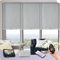 Graywind Customized Smart Semi Sheer Roller Blinds, Rechargeable Electric Light Filtering Blinds for Windows Compatible with Alexa Google, Cordless Motorized Shades with Remote, Jacquard Grey