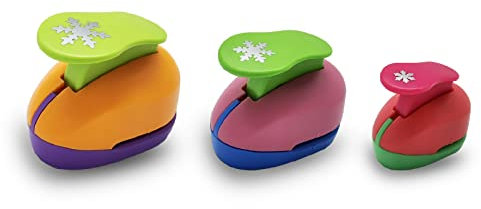 VSREI Perforatrice en forme de flocon de neige pour travaux manuels, scrapbooking, photos, cartes de vœux, 9/16/25 mm, découpe papier hiver flocon de neige (couleur aléatoire)