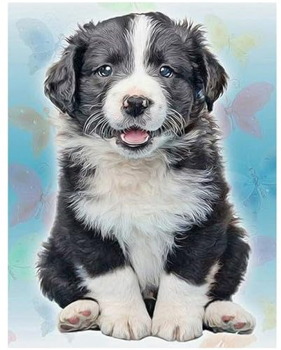 Cuadro cuadrado de diamante perro 30x40cm 5D manualidades adultos mosaico pintura por números pintura de diamantes piedras cuadradas con lienzo de viscosa HD juego de punto de cruz decor de pared