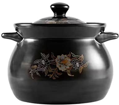 UPKOCH Ceramic Cooking Pot 1.8L with Lid and Heat-Insulated Handles,Earthenware Clay Pot with Lid, Cooking Casserole Oven Even Heating, Ideal for Stews, Soups, and Home Cooking