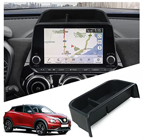 RUIYA Compatible con Nissan Juke f16 2020-2023 Caja de Almacenamiento, Caja Reposabrazos Soporte para navegación Juke Reposabrazos Organizador Bandeja Central Reposabrazos Accesorios Nissan Juke