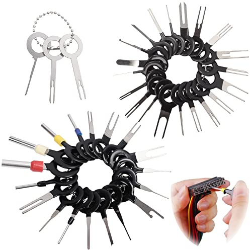Swpeet 41Pcs Terminal Removal Tool Assortment Kit, Wire Connector Terminal Pin Extractors Pin Terminal Extractor Kit for Most Car Connector Terminal Needle Removal Tool