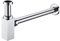 IMEX SCL003 Sifone per lavabo o bidet Set di scarico - Trappola con apertura di pulizia + istruzioni di installazione - Sifone di design, Sifone a tubo cromato quadrato