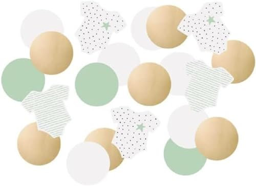 Amscan 250-tlg. Konfetti-Set * HELLO BABY * zur Tischdeko bei Party und Geburt | Gender-Neutral, aus Papier und Folie, Ø 2,5cm | Gender Deko Mottoparty