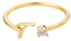 Buchstaben Ringe Frauen Gold Ring mit Buchstaben Verstellbar Ring Damen Offener Rings Initial Buchstabe A-Z Ring mit Namen Modeschmuck Damenring Minimalistisch Stapelbare Ringe Geschenk für Frauen (T)