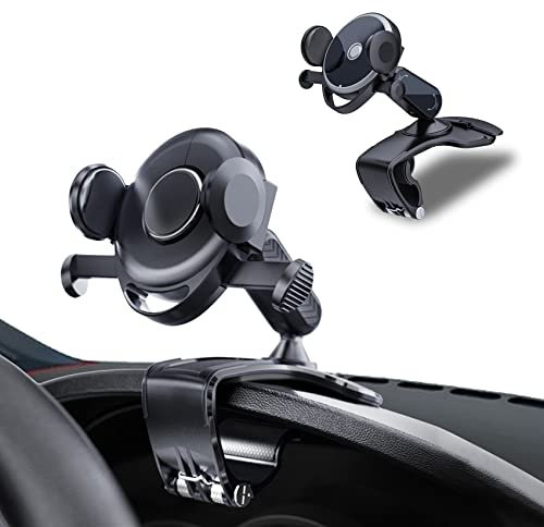 Car Phone Mount, Car Dashboard Phone Holder, Rotating Dashboard Clip Cell Phone Holder, 360 Degree Rotation Dashboard Cell Phone Holder for Car Clip Mount Stand Suitable for 4.7 to 6.5 Smartphones