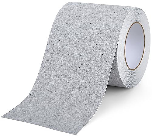 OQingluan Antirutsch Klebeband Treppe, 10cm*10m, Antirutsch Band Streifen, Antirutschband Selbstklebend, Verhindert Ausrutschen und Stürze für Ältere Menschen, Kinder und Haustiere, Grau