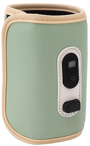 Calentador de Biberones de Leche Portátil para Bebés 5 Velocidades Pantalla Digital USB Guardián de Calor para Leche Agua de Leche Materna (Verde)