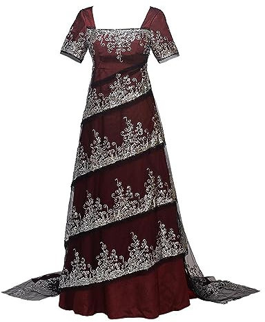 ADuchessCos Titanic Rose Costume de Costumade DeWitt Robe de soirée romantique Robe d'Halloween, Rouge, Taille XS