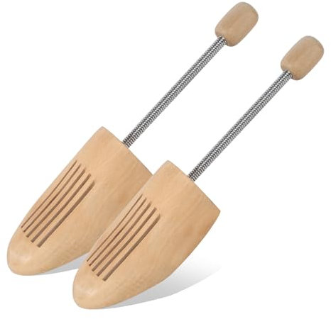 HFDONGL Schuhspanner Holz 1 Paar Schuhweiter Holz Spiralfeder Schuhspanner Schuhstrecker Sneaker Schuhspanner Schuhspreizer Schuh Knickschut Schuhdehner für Stiefel Oder Sneaker Geeignet (Gr. 42-46)