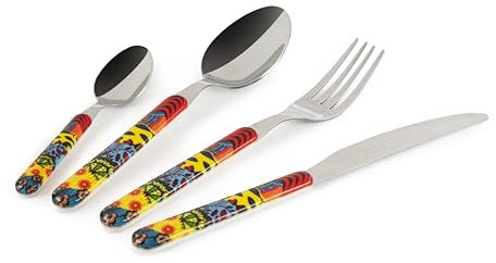 Excelsa Afrika Set 24 Posate, Acciaio INOX, Manico in Plastica