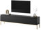 Selsey TV Schrank Board Sideboard Fernsehtisch Fernsehschrank Mit Schränken 175 cm Goldene Beine Schwarz Bemmi