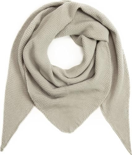 stylx Damen XXL Strick Dreieck Schal mit Reiskorn Strickmuster in Unifarben, Schal, Leichtes Tuch (hellgrau)