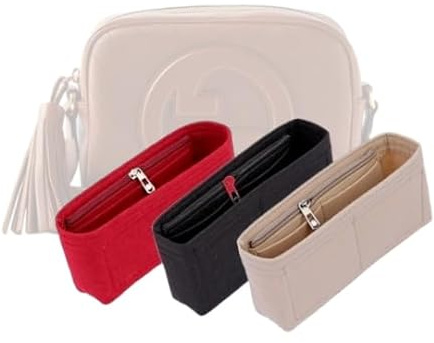 LinerLink Taschen-Organizer für Gucci Soho Disco Umhängetasche (21L x 15H x 7T cm) Beige, Stil B: seitlicher Reißverschluss.