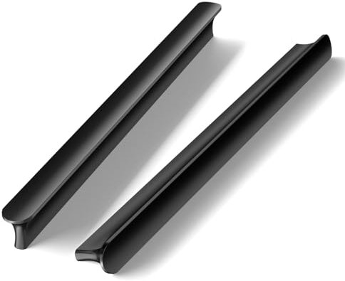 Cobbe 10 Stück Möbelgriffe Schwarz 160mm Lochabstand, T-förmige Schrankgriffe Schwarz, Griffe für Küchenschränke, Möbelgriffe Küchengriffe Griffe Küche Möbel Schwarz